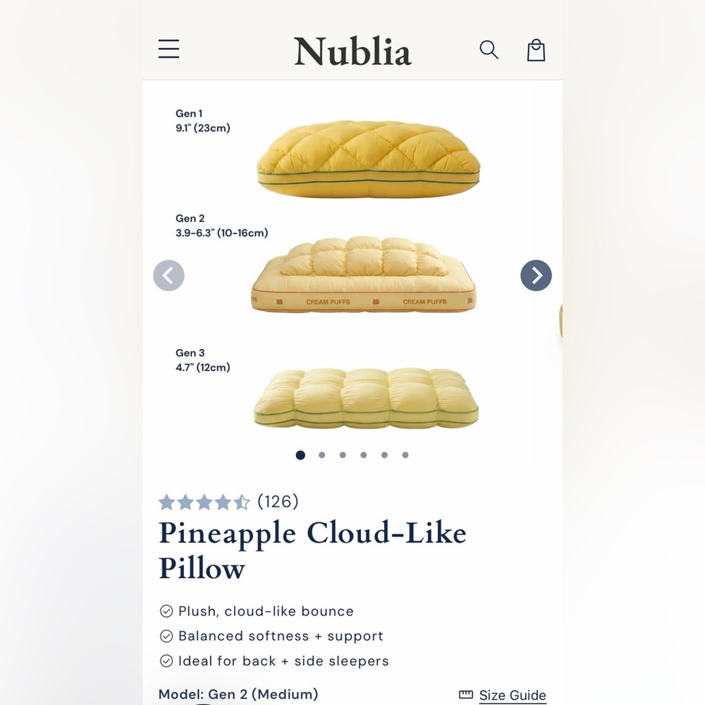 Nublia Pineapple Cloud-Like Pillow, gently used.